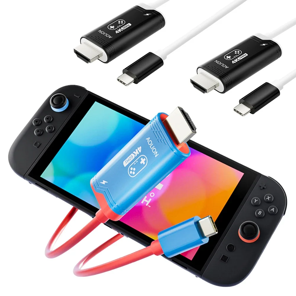2M 4K 60/144HZ Type C To HDMI-Compatible Cable Adapter for Switch 2 Game Console TV Docking Station for SteamDeck ROG Ally view 5
