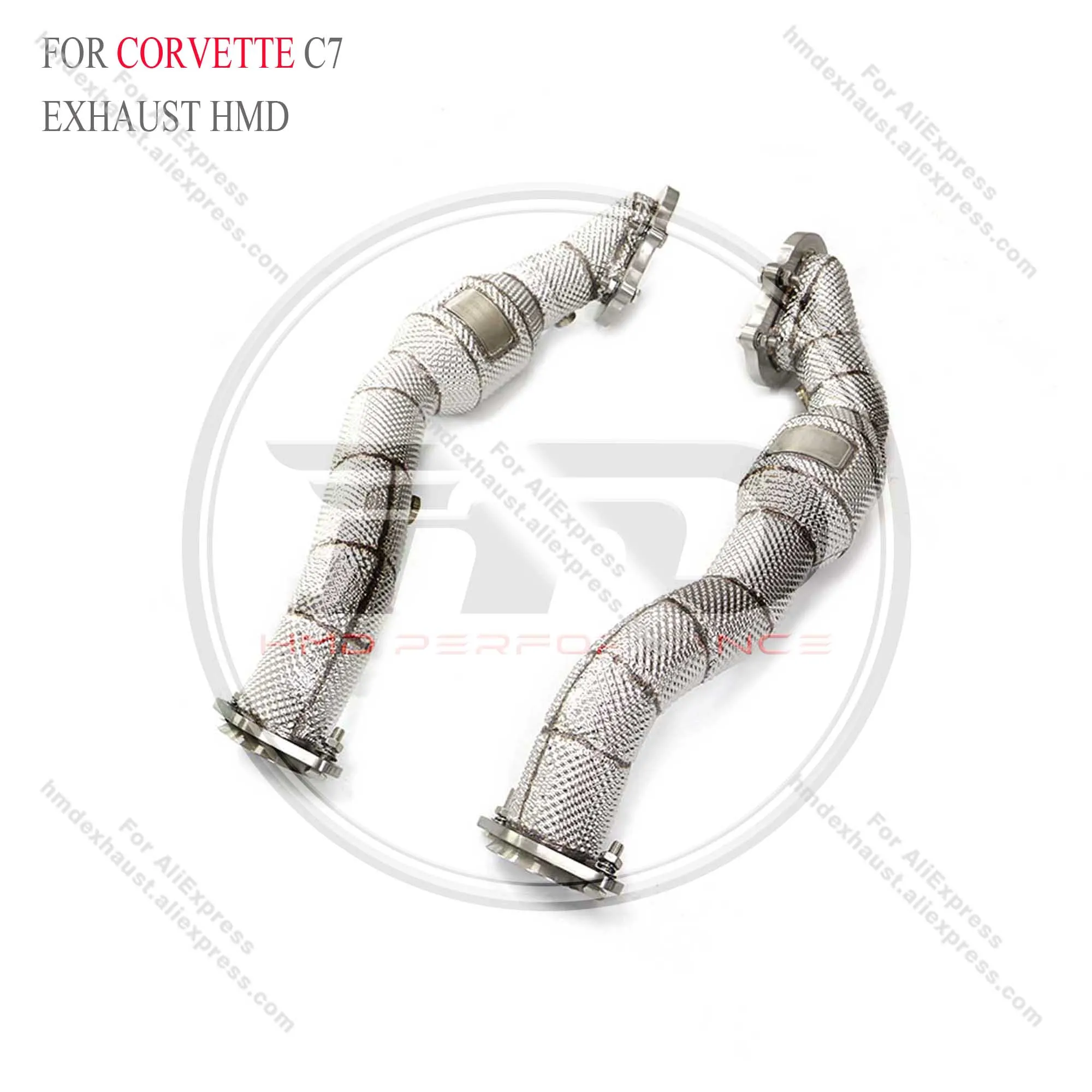 HMD Exhaust System High Flow Performance Downpipe for Corvette C7 6.2L With Heat Shield Racing Pipe