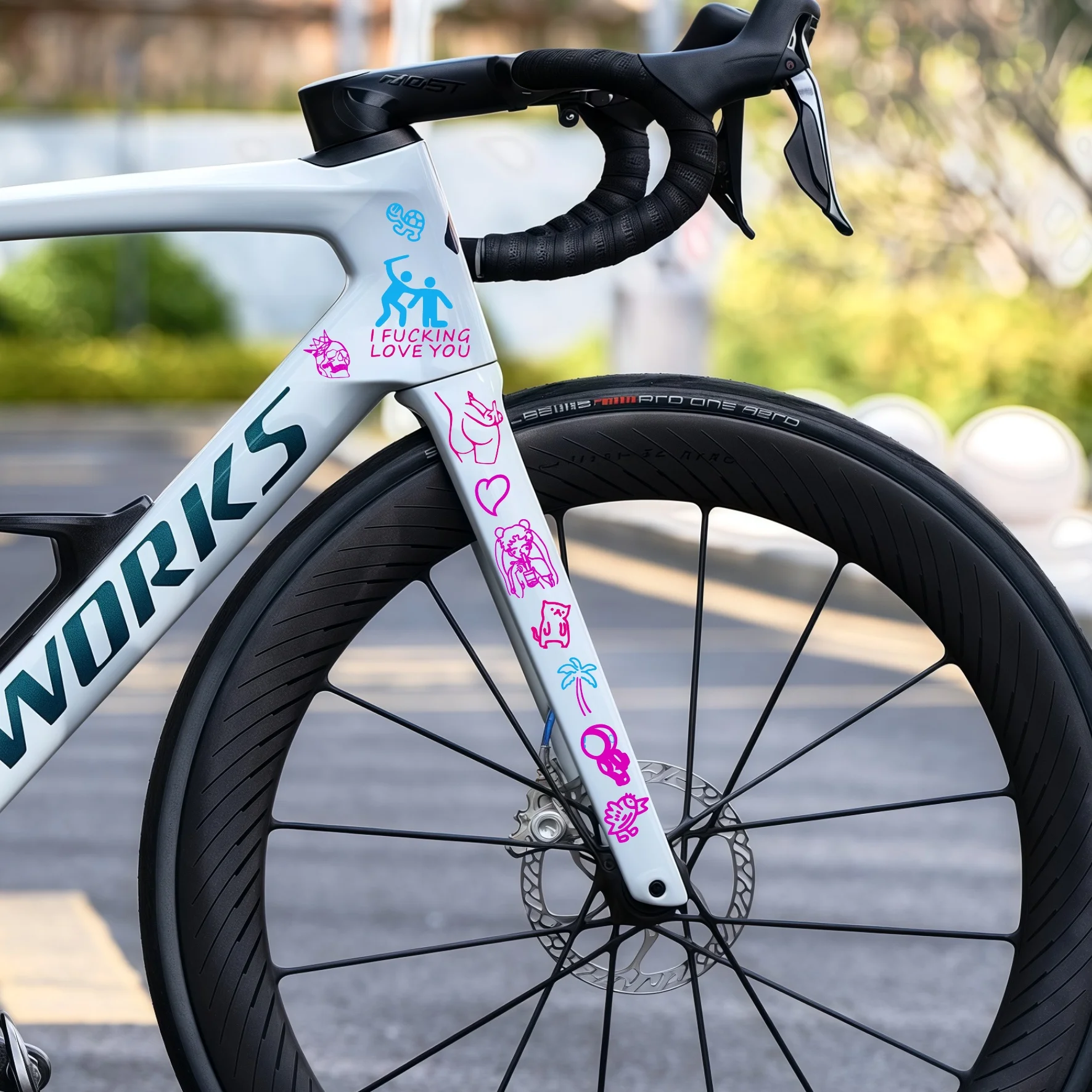 

25 Pcs/set of Colorful Graffiti Bicycle Stickers for Bike Frame Top Tube Cartoon DIY Reflective Waterproof Cycling Frame Sticker