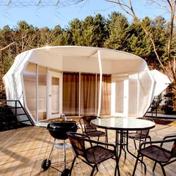 Tienda de campaña con estructura de acero, cabaña de forma especial para acampar, baño al aire libre, Donut, tienda de lujo para Hotel