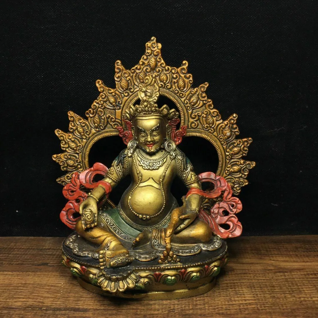 

Tibetan Buddhism Fane bronze wealth God of Wealth Buddha