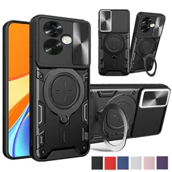 Protective Cover For Realme Note 60 50 Case With Ring Stand Holder Lens Protection Shockproof Fundas Coque Capa