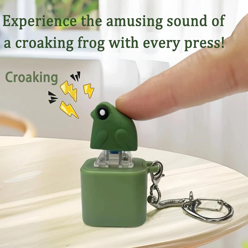 Frog Chick Keyboard Keychain Luminous Decompression Mechanical Sound Funny Finger Gadget Keyboard Keychain Button Pendant view 3