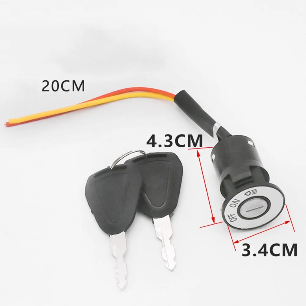 1x Bike Ignition Switch Entertainment Key Electric Outdoor Cycle Biking For E-Bicycle Scooter Motorcycles Power Lock Replacement