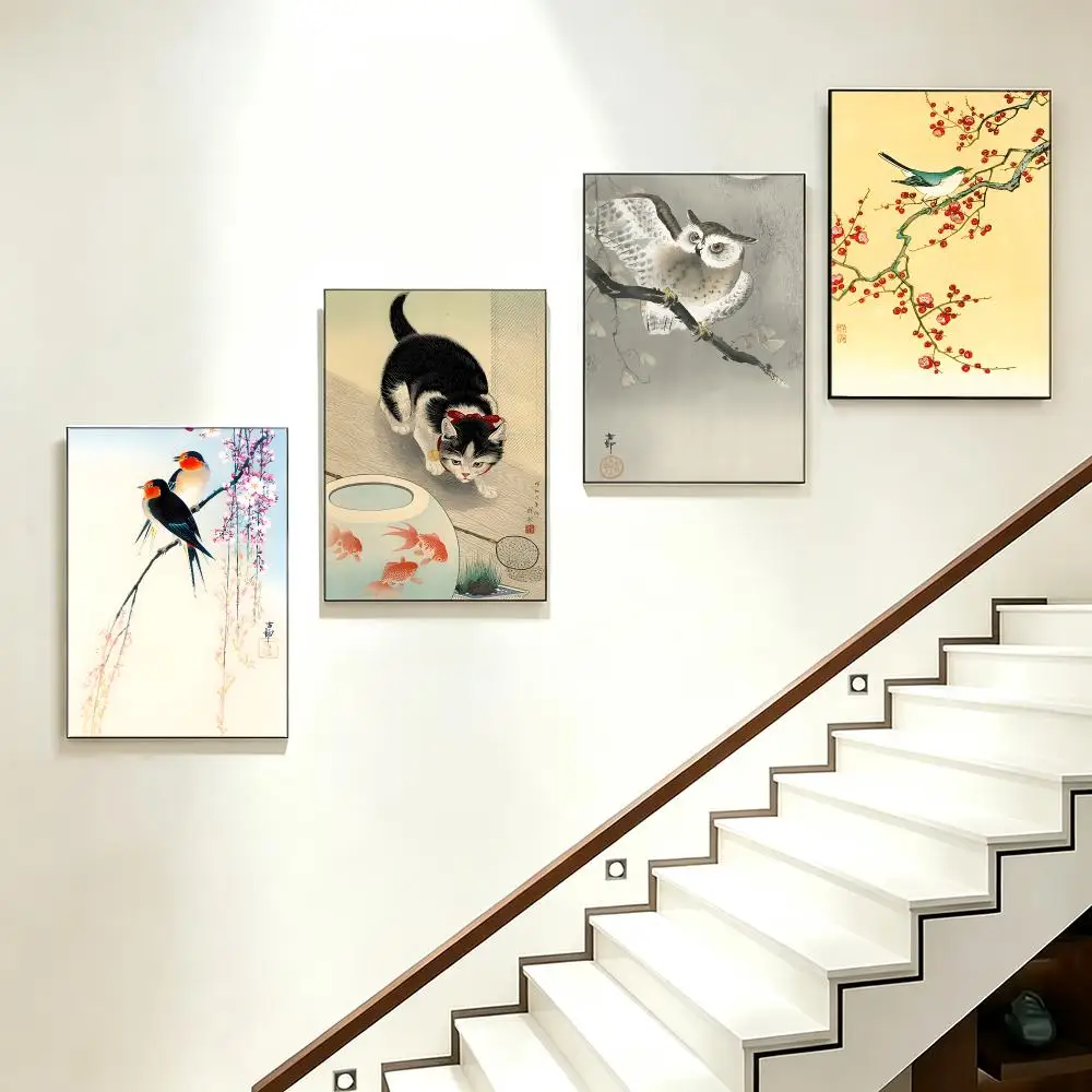 popular Ohara Koson Poster Poster HD  Printing Soothing and Cream Style Home Decor for the Living Room cafes Gift Giving