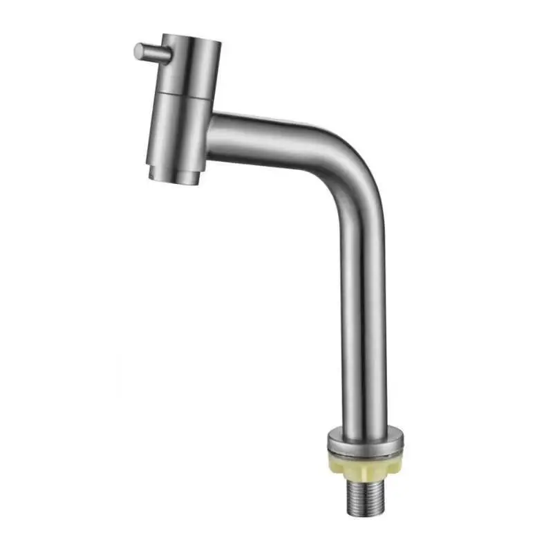 SS 304 Stainless Steel Modern Design Single Handle Cold Water Tap High Height Single Hole Faucet Metered Features Price