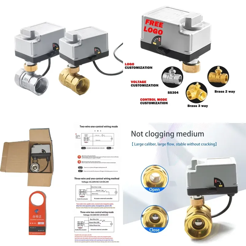 Factory Direct Stainless Steel Two-wire One-control Manual Automatic Dual-purpose Electric Ball Valve to Control Water Pipes