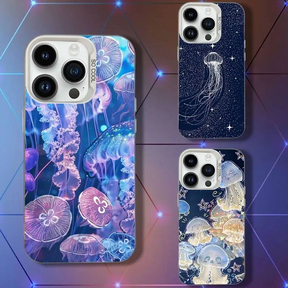 

Чехол для телефона Undersea Animal Jellyfish для iPhone 16,15,14,13,12,11,Pro,XS,Max,Plus,Mini,SE White Candy, матовый противоударный чехол