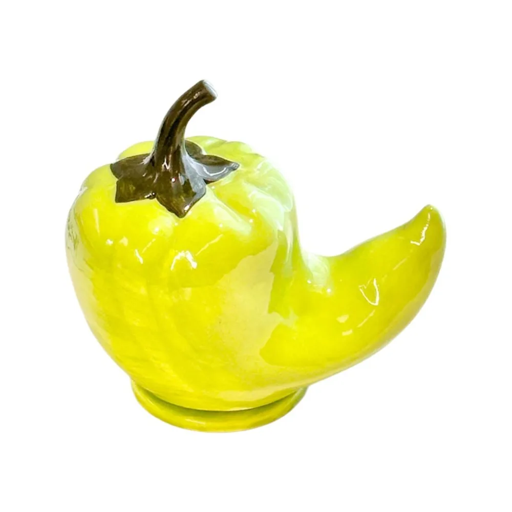 

Ceramic Lantern Chili Toothpick Box Chili Vegetable Shapes Chili Toothpick Case Cotton Swab Dental Floss Storage