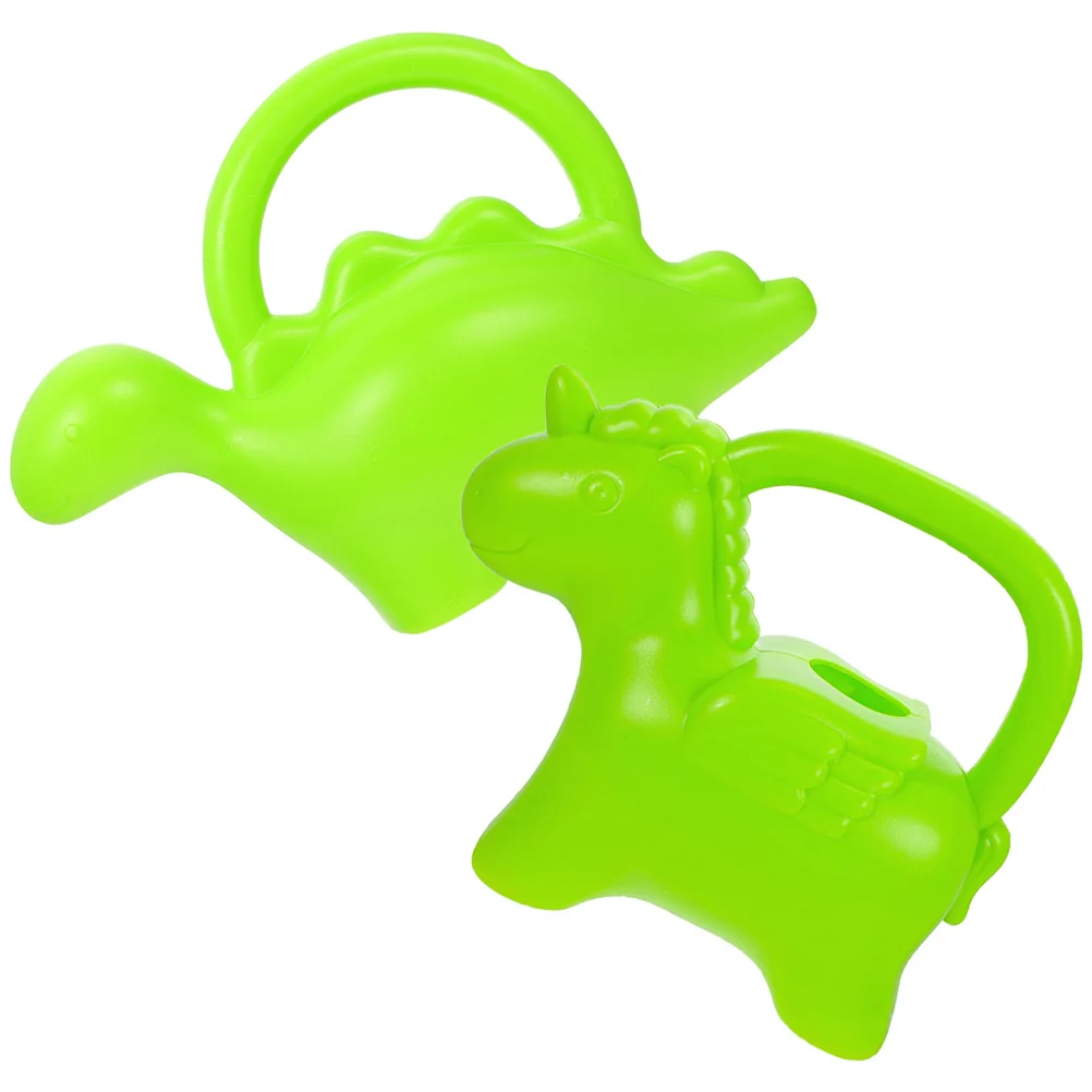 2Pcs Garden Watering Can Small Cartoon Dinosaur Unicorn Plastic Watering Pot for Flowers Indoor Outdoor Succulent Plants