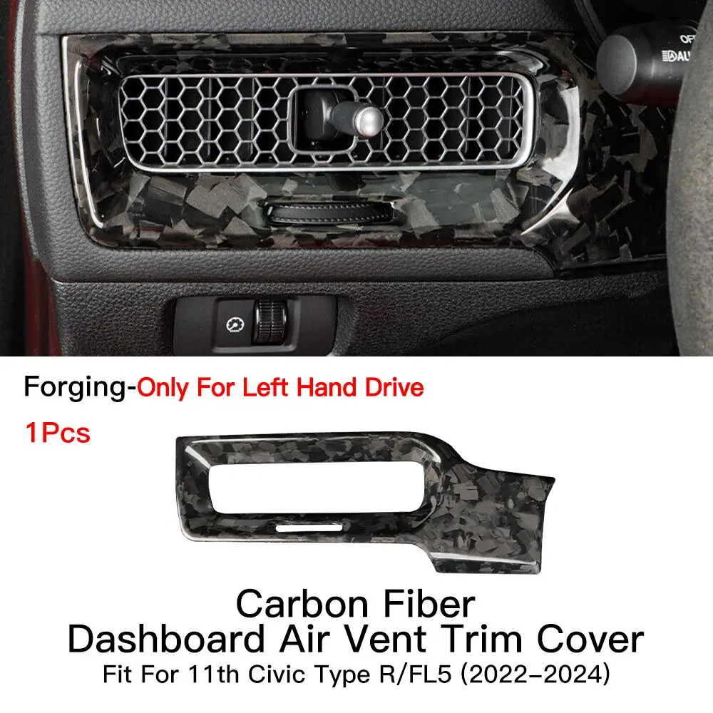 Dashboard Cover for 11th Gen Civic Type r FL5 Carbon Fiber Center Console Air Vent Outlet Frame Kits Typer Honda Car Accessories