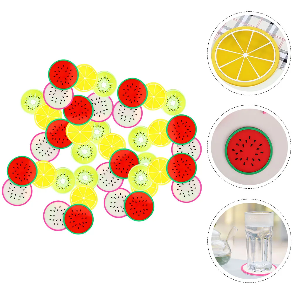 Dessous de verre en forme de Fruit, 40 pièces, tasse de bureau, Gel de silice, décor de cuisine sur le thème