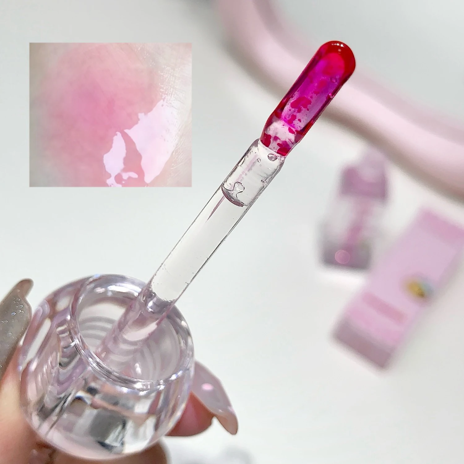 زيت الشفاه المتغير لدرجة الحرارة والعسل، ملمع الشفاه المرطب SHAQINUO، تقليل خط الشفاه، زيت الشفاه المتحول اللون