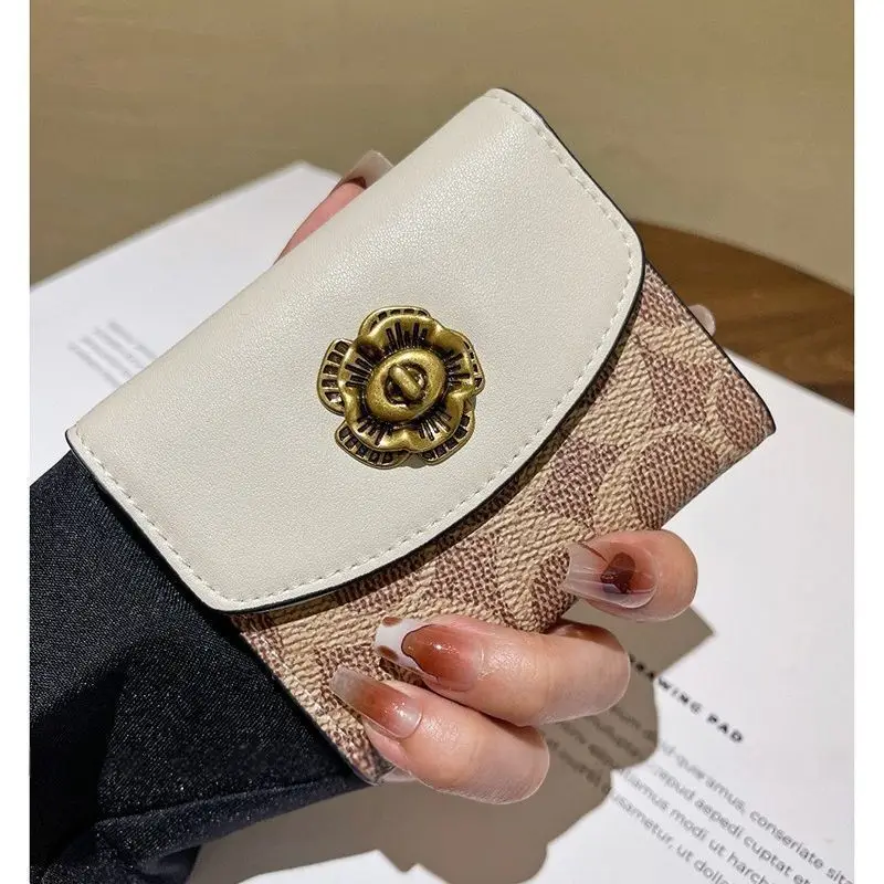High End Camellia Organ Card Bag Exquisite Zero Wallet Multi Slot Light Luxury Retro Fashion Multi Functional Storage Wallet