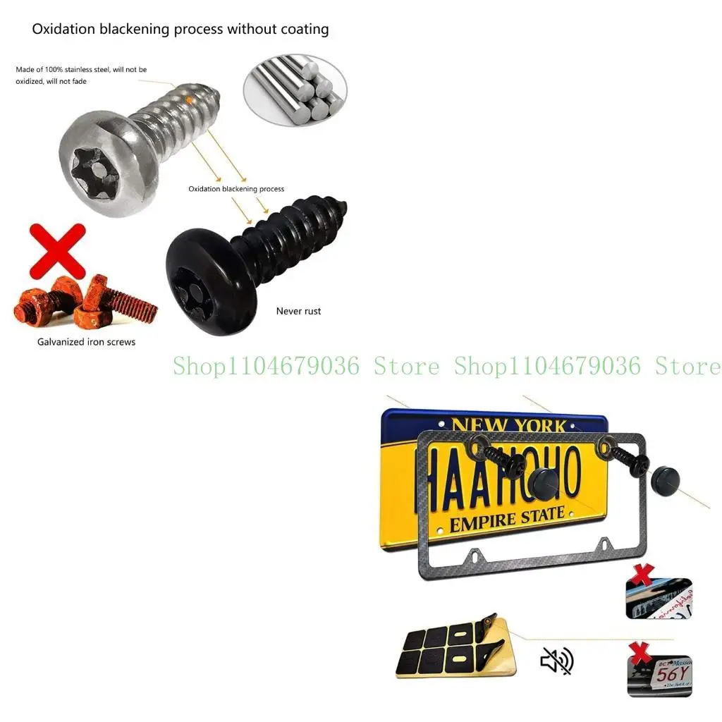 

652F Completes Set of License Plate Screws Convenient License Plate Fasteners set