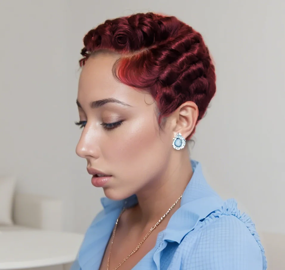 

Short Curly Pixie Cut Wig 13x4 Transparent Lace Frontal Wigs Human Hair Wigs For Women