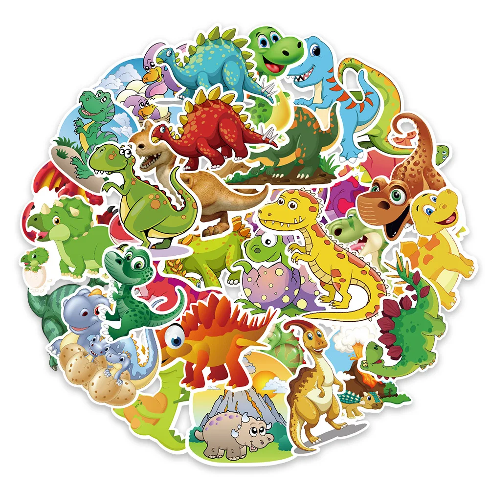 

10/30/50pcs Dinosaur Cartoon Graffiti Sticker Funny Animal Cute Sticker Water Cup Waterproof Kids Toys Diy Laptop Decor Sticker