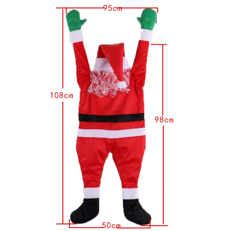 2PCS Climbing  Santa Claus Decoration Pendant Christmas Tree Hanging Doll Ornament Outdoor Xmas Party Home Decor Toy Gift