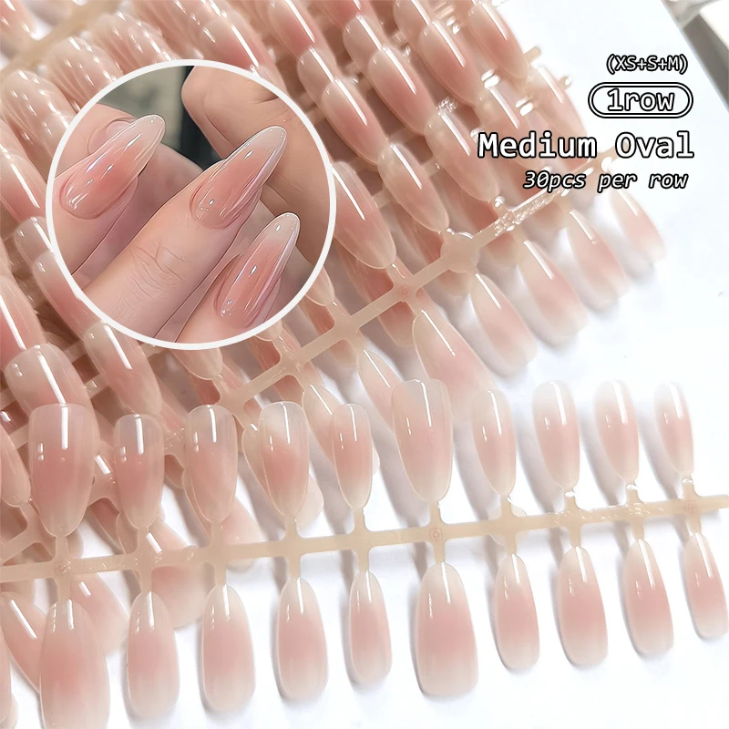 30Pcs/Set Cat Magnetic Eye French Sheer Manicure Tip Cute Bride Acrylic False Nails Press On False Nail Supplies For Women image 4