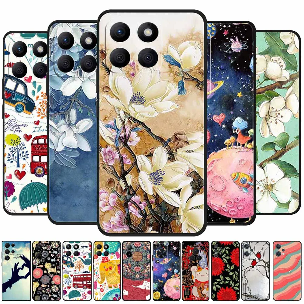 Embossed Painted Phone Cases For Honor X8 5G Case Soft Silicone Cover HonorX8 X 8 TFY-LX1 Protective Shell OWL TPU Relief Fundas