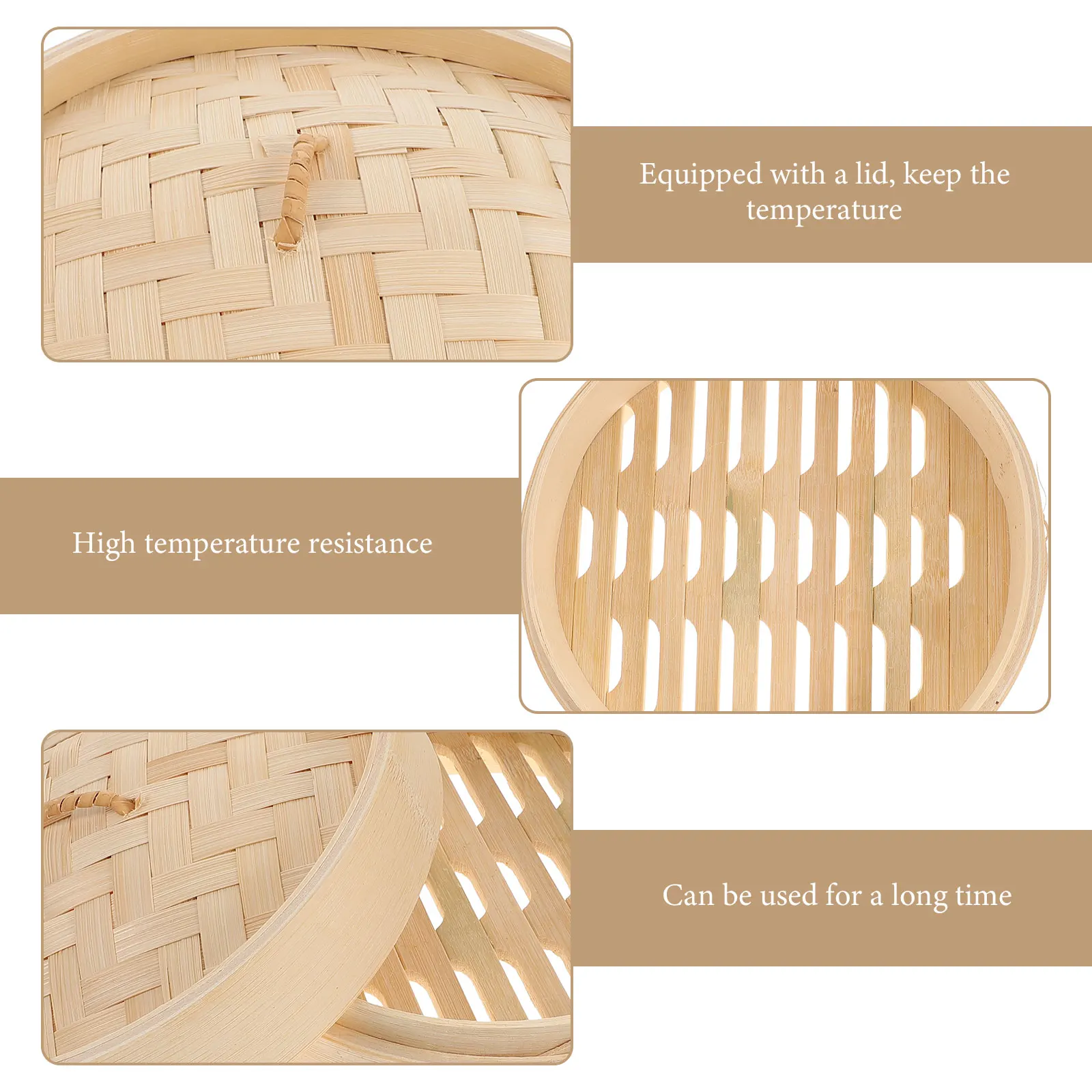 

1 Set Bamboo Steamer Basket Suitable For Dumplings Household Kitchen Steamer Bamboo Cooking Tool