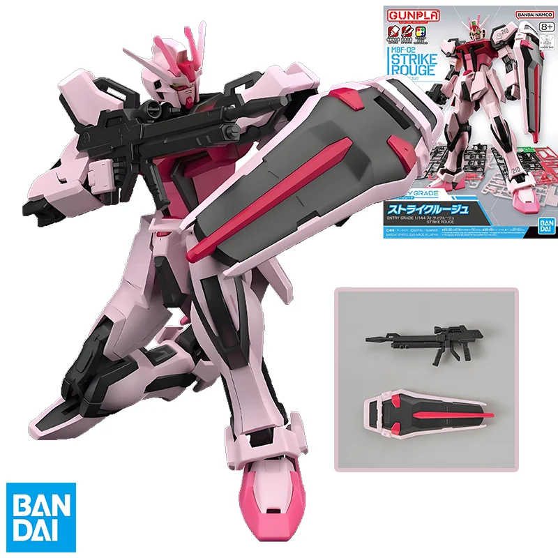 

BANDAI ANIME GUNPLA 1/144 ENTRY GRADE EG Strike Rouge MBF-02 Gundam Assembly Plastic Model Kit Action Toys Figures Gift Children