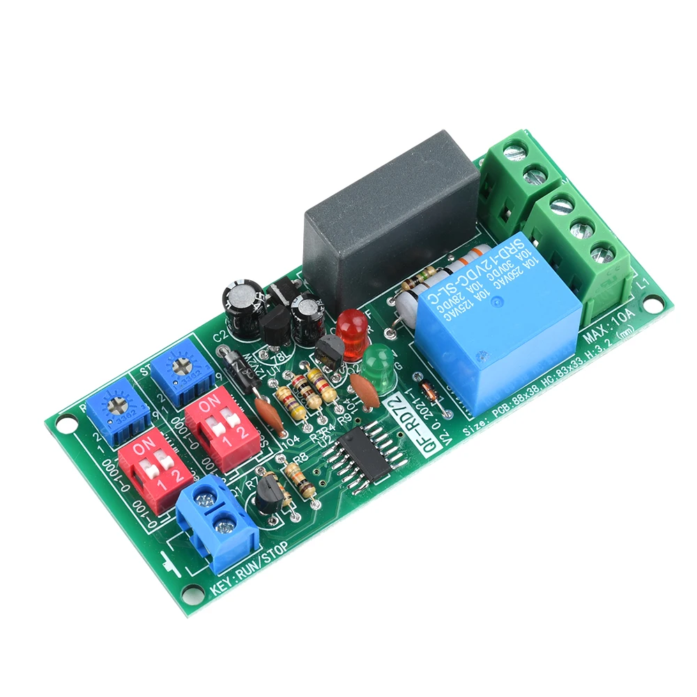 Dual Time Adjustable Cycle Delay Timing Relay Switch On/Off Module AC 100V-250V Infinite Loop Timer Module