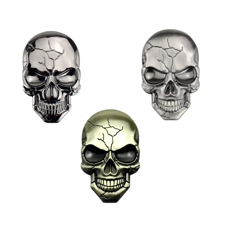 

Car accessories 3D Metal Skull Head logo Devil's skull Head logo Pirate Head logo 3D Metal Body Sticker Car Rear Emblem Decal