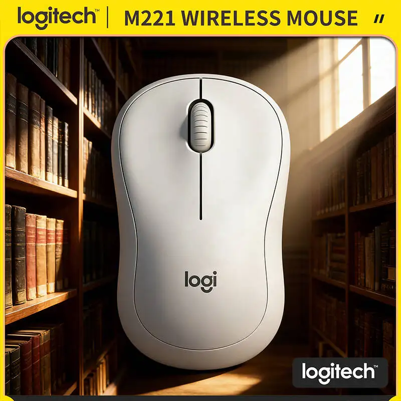 

Logitech M221 Silent Optical Wireless Mouse - 2.4GHz Stable Connection, 1000 DPI, Quiet Clicks, Fit for Home Office Travel