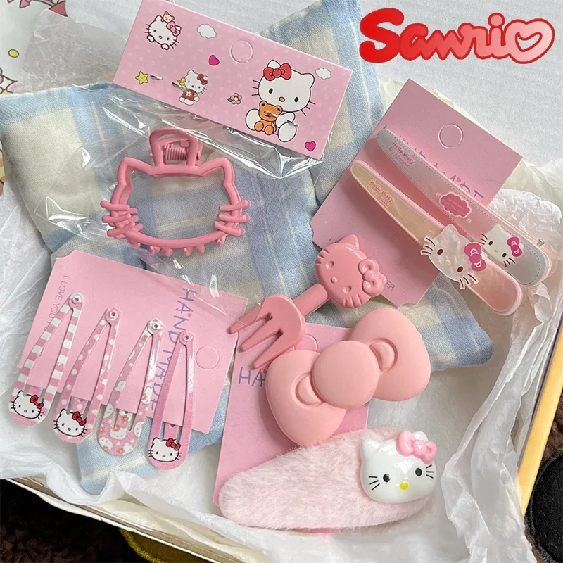 Sanrio Hello Kitty Hair Clips Kawaii Anime Girl Hair Accessories Anime Women Girl Bb Clip Hairpin Party Barrettes Headwear Gifts