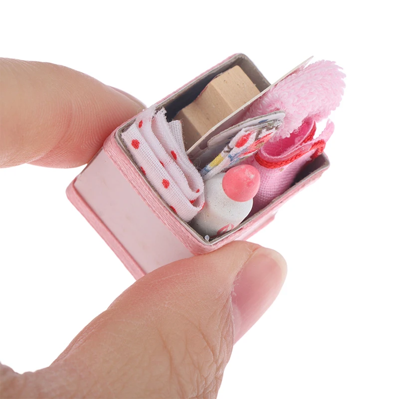 

1/12 Dollhouse Miniature Accessory Cute Baby Toy with Storage Basket DIY Living Scene Decor Simulation Furniture Decor Toy