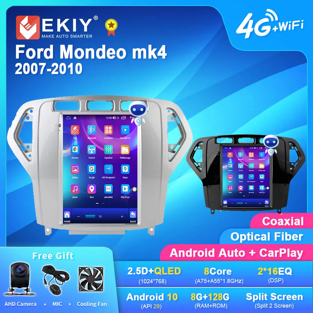 

EKIY TT7 Android 10 для Ford Mondeo mk4 2007-2010 для Tesla Style Автомагнитола Мультимедиа Видео Carplay Navi NO 2din DVD HU