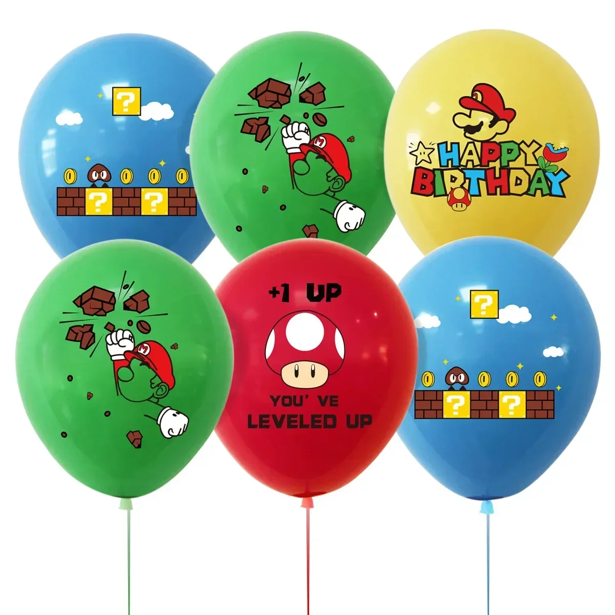 10pcs Super Mario Bros Balloons Anime Theme Birthday Party Decoration Supplies Cute Cartoon Figure Luigi Balloon Kids Toy Gifts