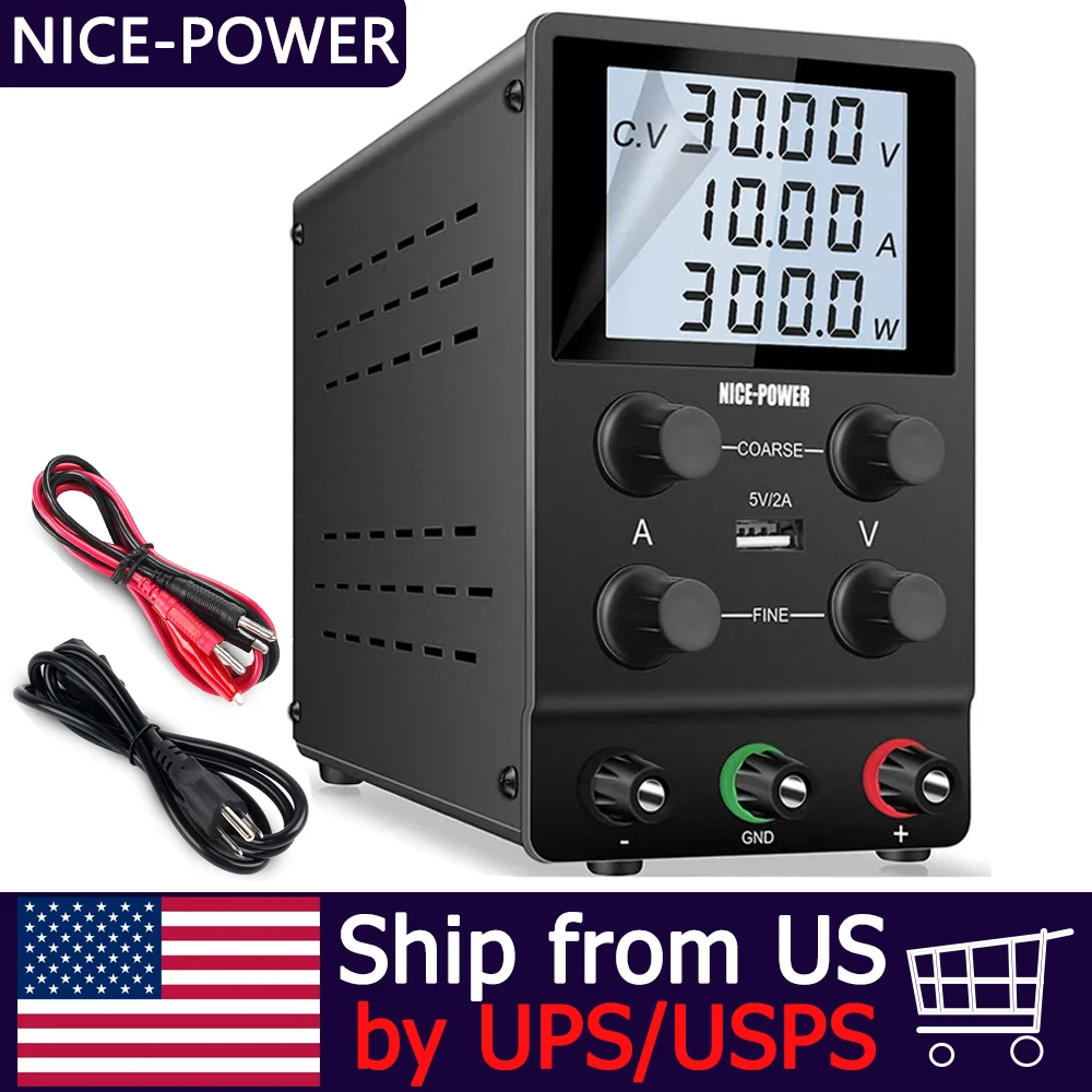 

NICE-POWER DC Power Supply Variable, Adjustable Switching Regulated High Precision 4-Digits LCD Display Lab Power Supplies