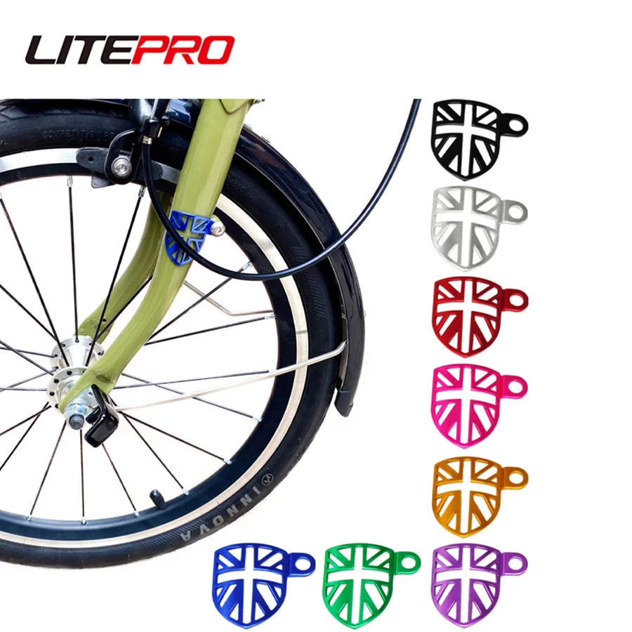 Litepro 412 Folding Bicycle Front Fork Brake Cable Line Baffle With Screw Alloy Frame Guard Piece Ultralight For brompton Bike 