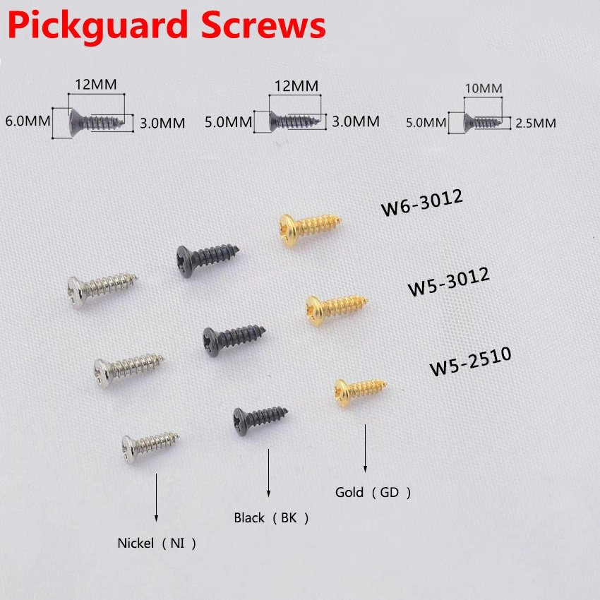 10 Pieces / 50 Pieces Pickguard Screws / Eelectric Guitar Pick Guard Screws For ST TL IBZ