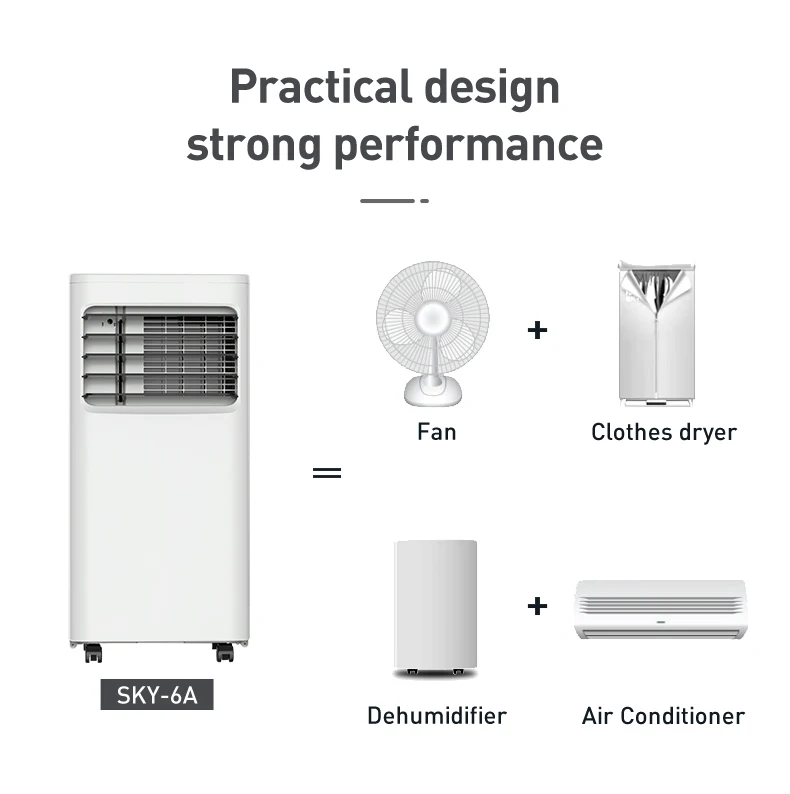 

Stock Portable Mobile Air Conditioner Home Refrigeration Compressor Cooling Only Aire Acondicionado Portatil 12000BTU