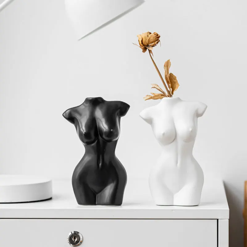 ArtificialVase,Home Room Decor,Table Decoration,Ceramic Ornaments,Sexy Lady Body Sculpt Figurines,Europe Modern Style