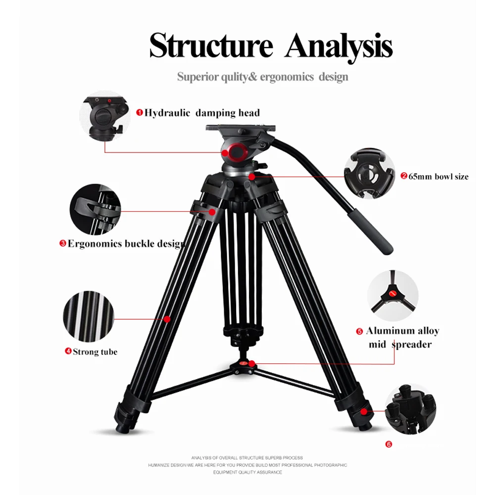 

Miliboo MTT601A Профессиональный алюминиевый штатив для Canon Nikon Sony DSLR-камер, видеокамеры с панорамной гидравлической шаровой головкой