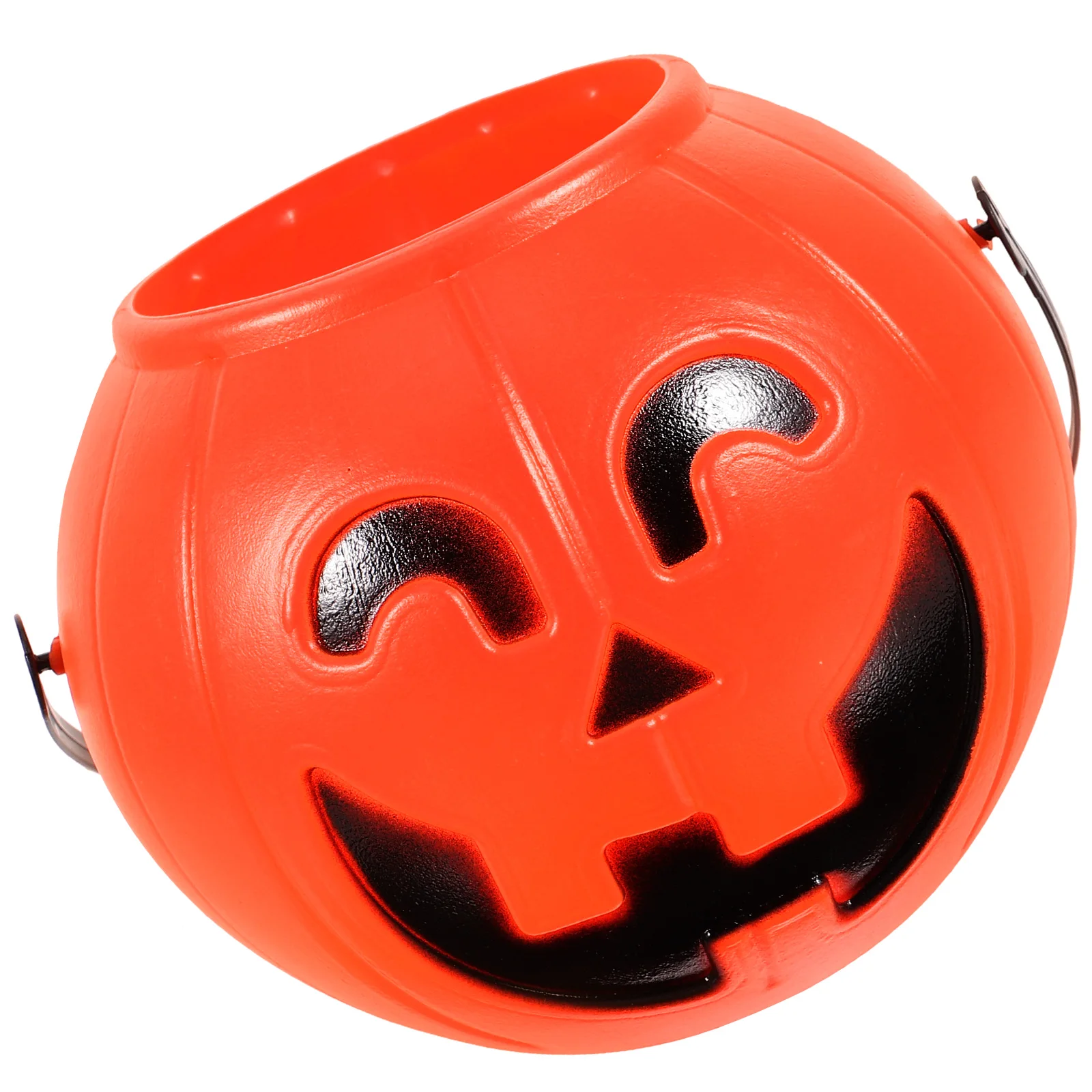 

17 Cm Pumpkin Bucket Candy Bowl for Kids Halloween Buckets Trick-or-treat Holder Candies Mini Pail