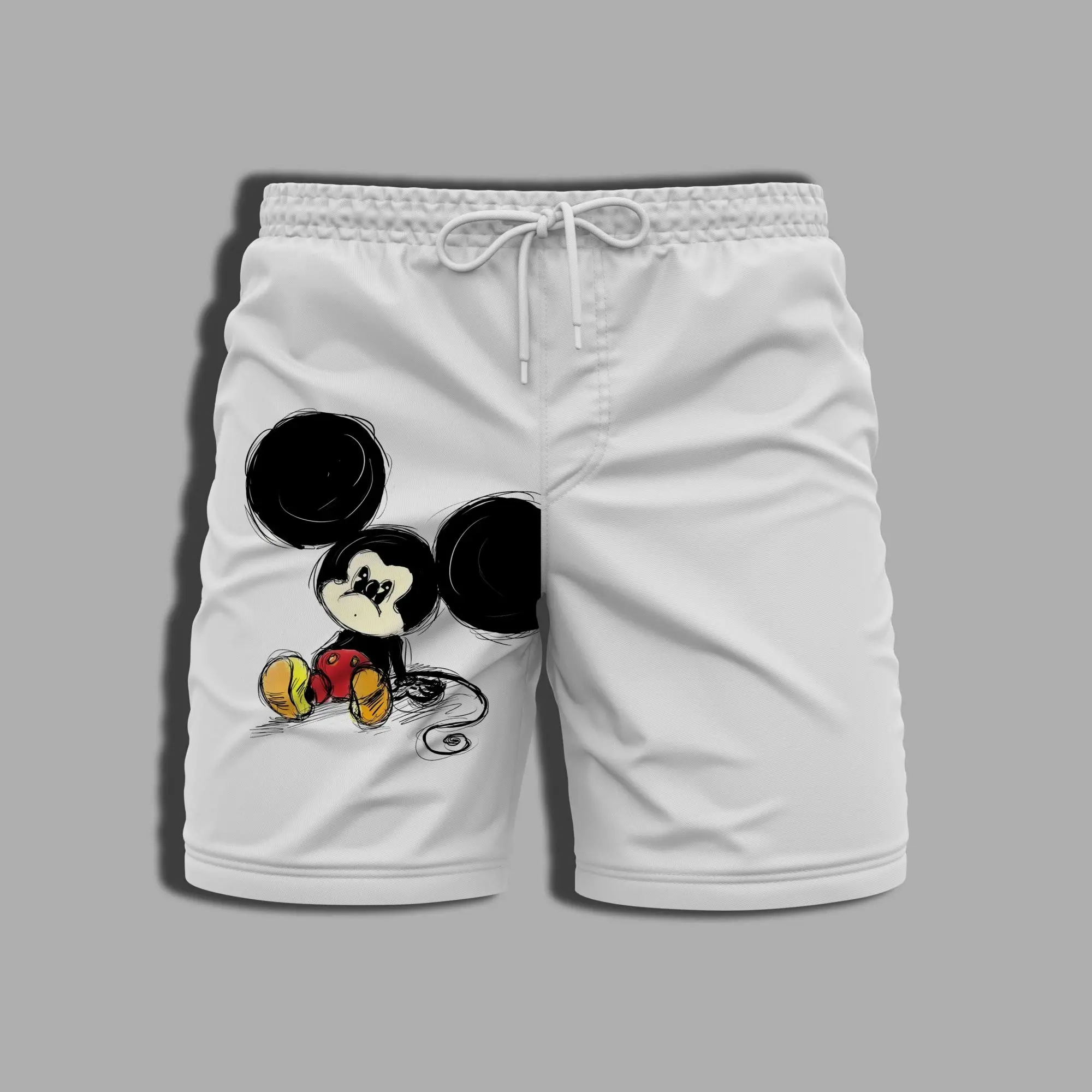 Celana renang lengkap untuk pria wanita, celana renang pantai Minnie Mouse Disney untuk musim panas, pakaian mandi pria motif Mickey Gym