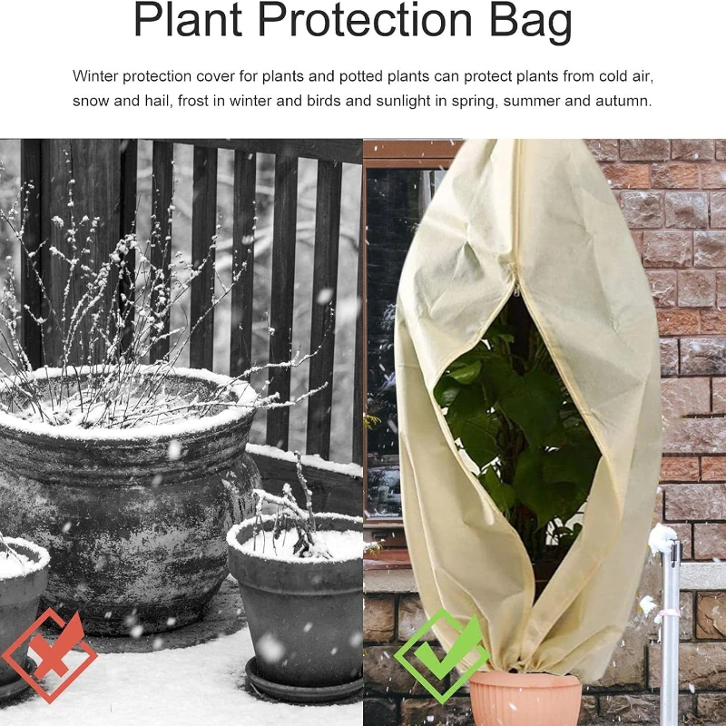 120x180 سنتيمتر متعددة الحجم غطاء الشتاء النباتية غير المنسوجة تجميد حماية الطقس البارد شجرة الصقيع شجيرة البطانيات مع الرباط #6