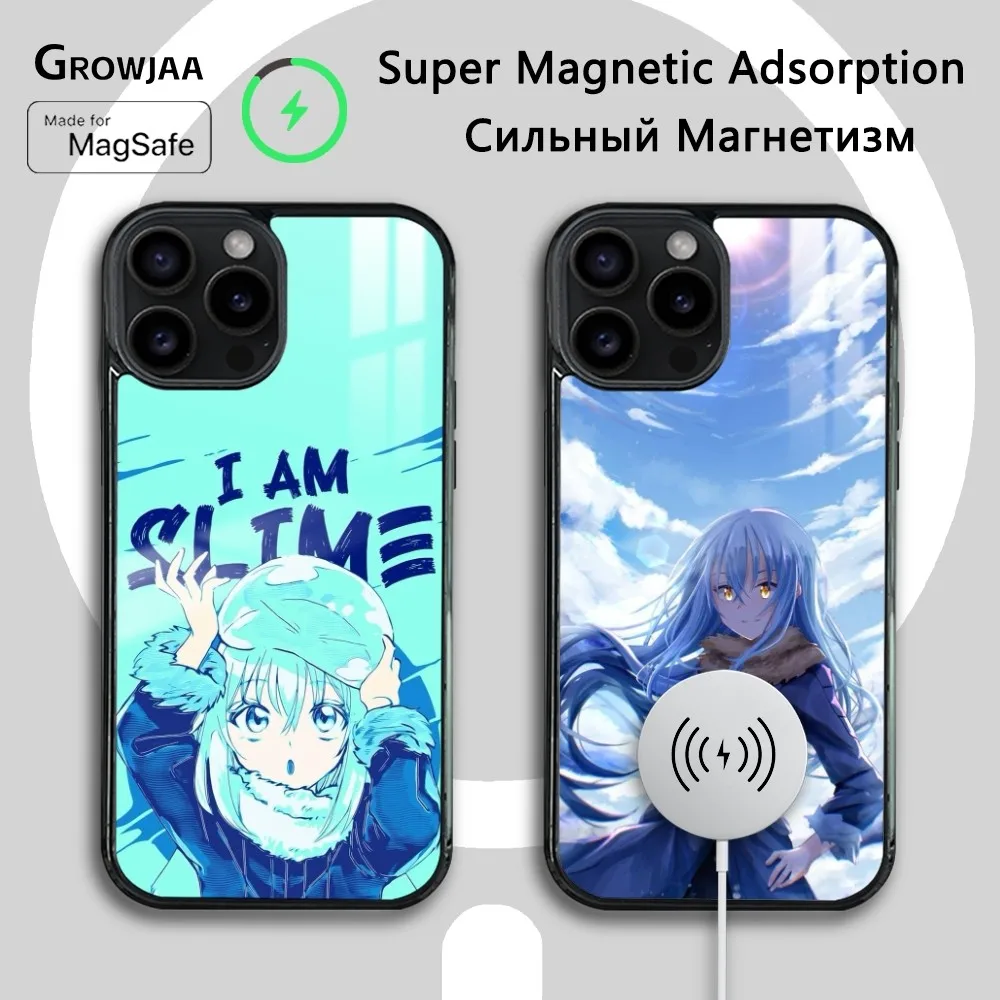 Slime T-Tensei Anime R-Rimuru Phone Case For iPhone 16 15 14 13 12 11 Pro Max Plus Mini Magsafe Mirror Wireless Magnetic Cover