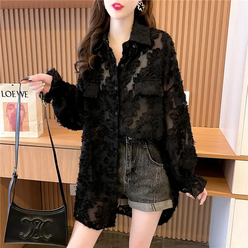 

Spring Summer Loose Lace Sun-Proof Clothes Coat Women New Anti-Ultraviolet Thin Outwear Fashion Sun Protection Jacket