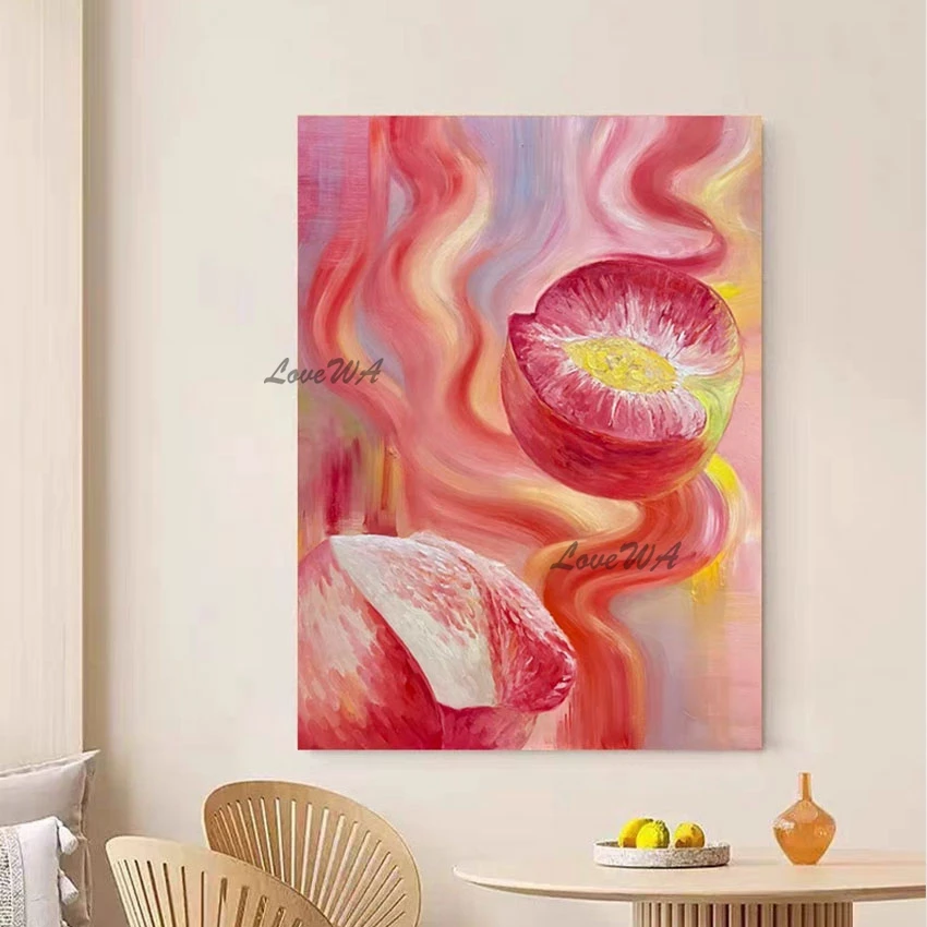 Delicious Fruit Newest Handpainted Modern Abstract Oil Painting Artwork Canvas Wall Picture For Restaurant Home Decoration Art