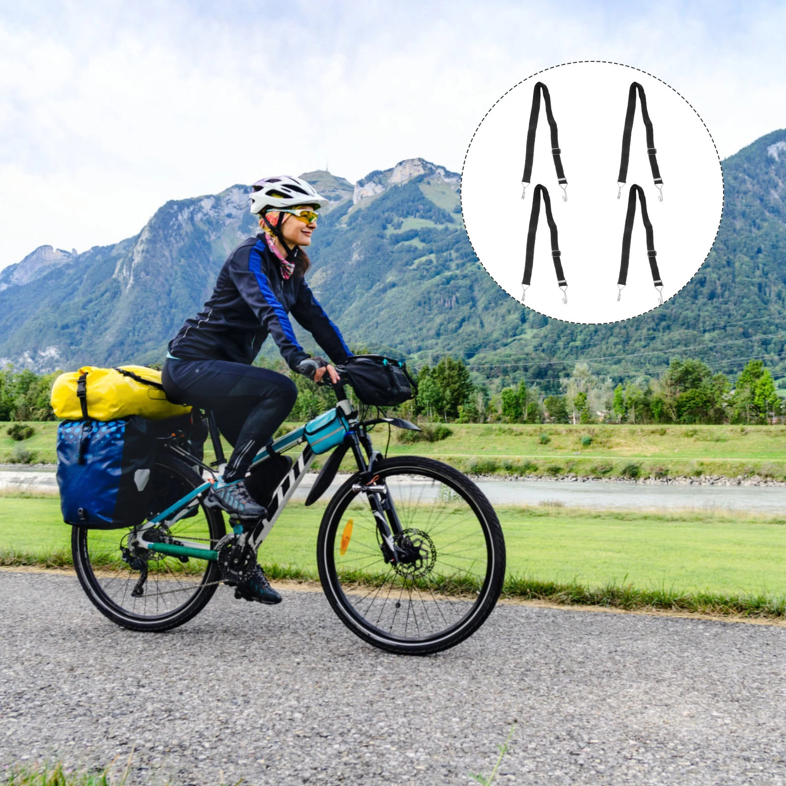 

Luggage Rope Tensioner Elastic Strap Cargo Binding Belt Fastening Sturdy Tightening Strap Bike Tie Down