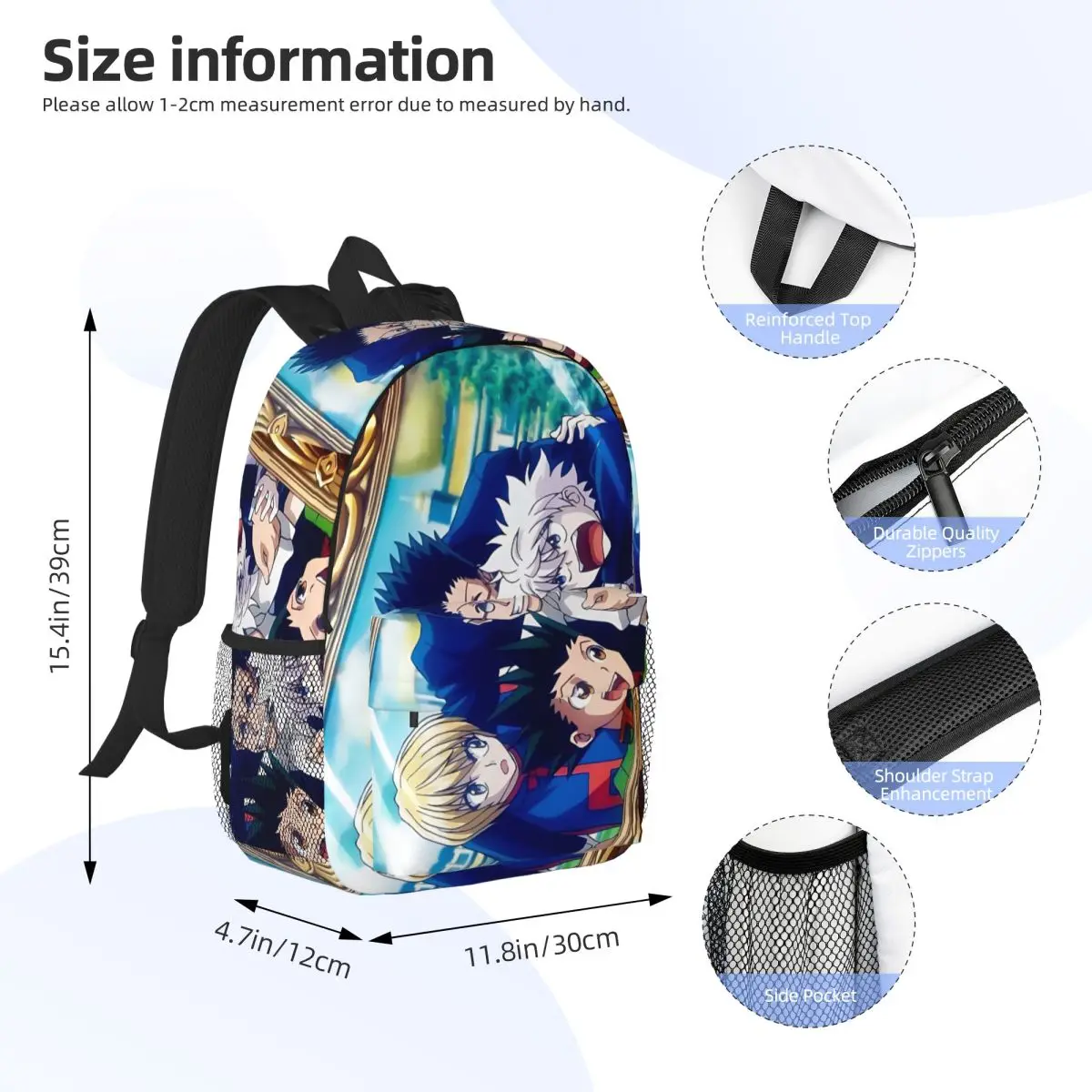 Anime HXH Hunter Hunter Backpack Daypack Large Capacity Boys Girls BookBag Shoulder Bags for Men Women School Bag