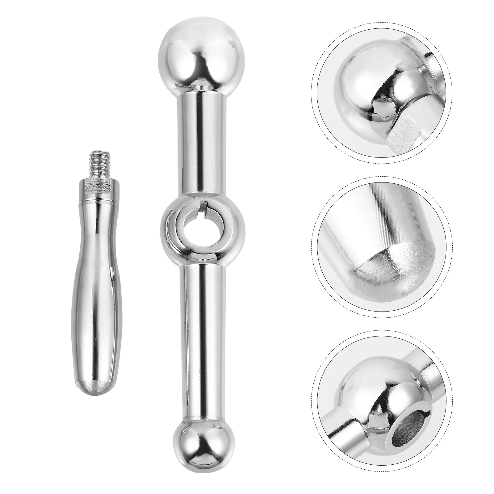 

1Pcs Three Ball Crank Worktable Handle Strong Iron Crank Handle for Milling Machine Standby Milling Machine Part High Strength