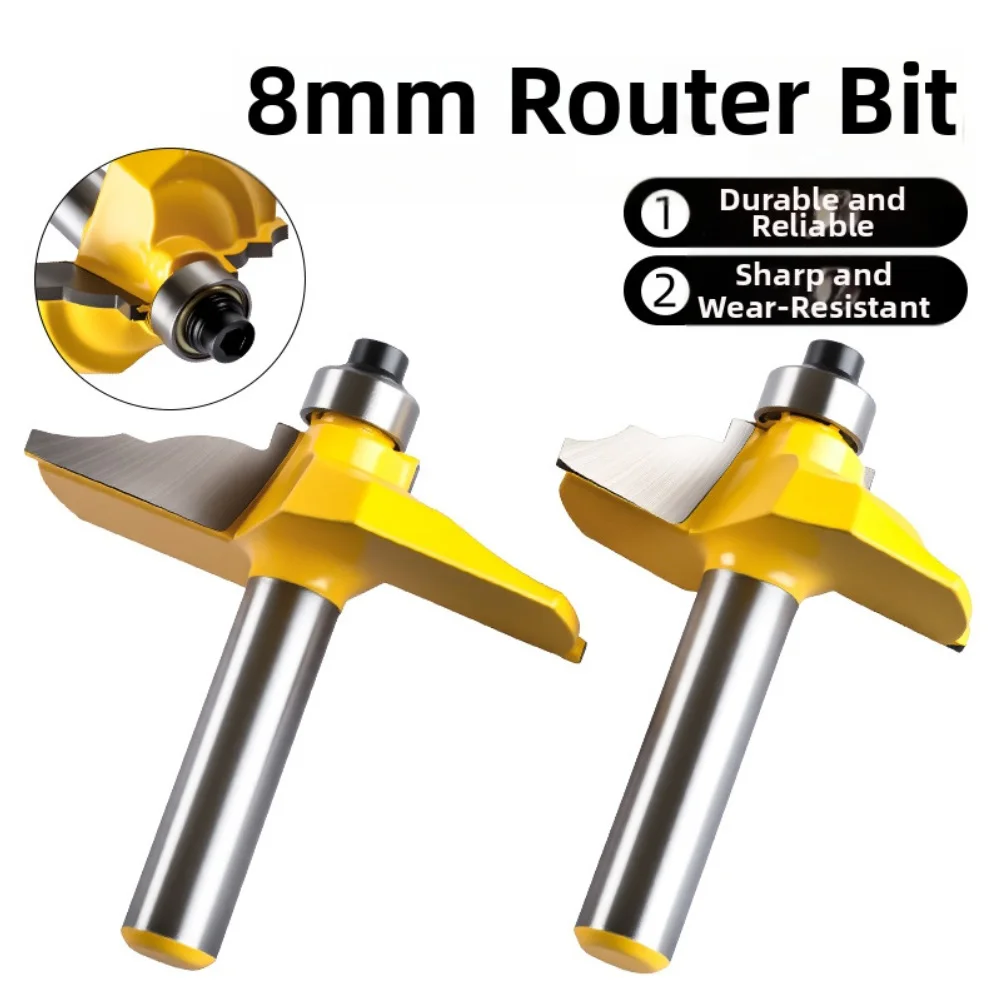 1pc 8mm Shank Corner Rounding Router Bit Concave Milling Cutter Round Edge Trimmer Roman Ogee Bearing Router Bit Woodworking Too