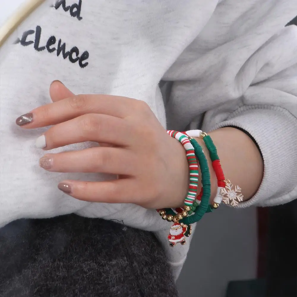Mistletoe Advent พวงหรีด Xmas สร้อยข้อมือกําไลข้อมือ Santa Claus Merry Christmas สร้อยข้อมือพ่อคริสต์มาส Kriss Kringle